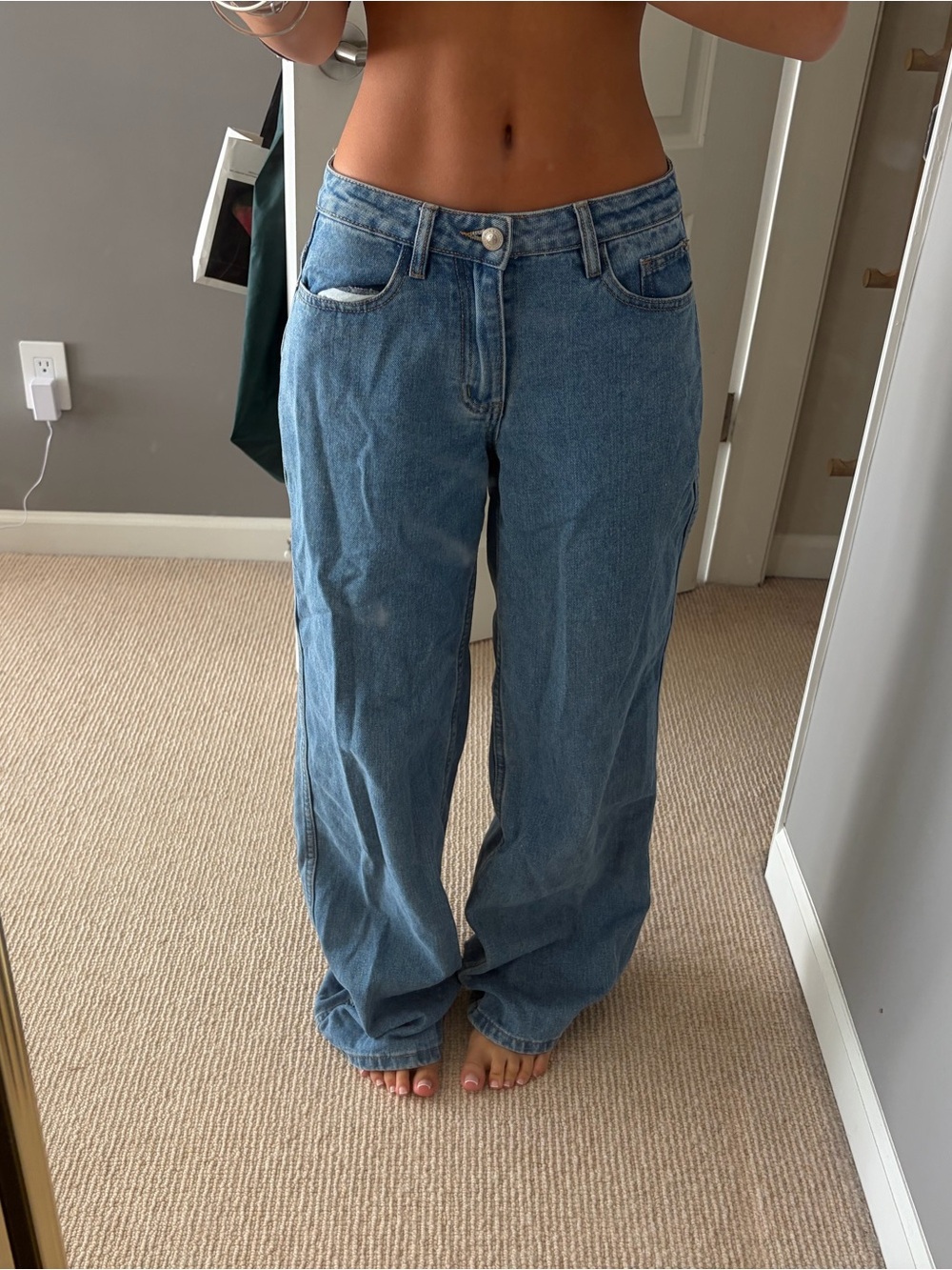 Princess Polly Relaxed Wide-Leg Jeans in Light Blue